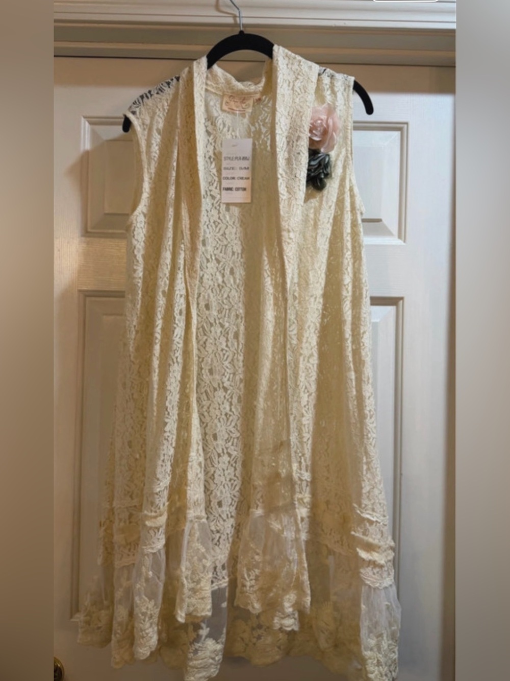 Paper Lace Cream Women's Duster/Vest Size Small/Medium #NWT #lace #cottagecore